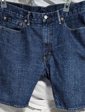 Levi 505 Jean Shorts 33" W Blue Denim Relaxed Fit Classic 8" Inseam (R4d)